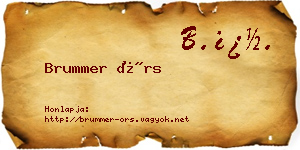 Brummer Örs névjegykártya
